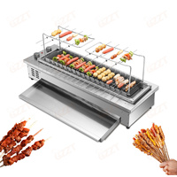 Machine à brochettes de barbecue en acier inoxydable à rotation automatique, équipement de barbecue sans fumée, rôtissoire de table pour viande