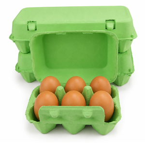 Barquette à œufs en pulpe moulée biodégradable pour 6 œufs, logo personnalisé, emballage en papier recyclé écologique - Product Image 1