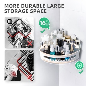 TAILI Vacuum Wall Storage <strong>Suction</strong> Cups Shower Caddy <strong>Shelves</strong> Plastic <strong>Bathroom</strong> <strong>Shelves</strong> Shower Organizer Plastic Corner <strong>Shelf</strong> - Product Image 5