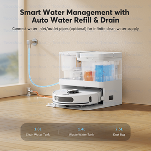 Robot aspirateur laveur professionnel automatique pour sols secs et humides, avec fonction de nettoyage automatique, zones interdites programmables et balayage des tapis - Product Image 4