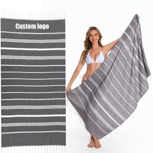 Benutzer definierte große Erwachsene schnell trocknen übergroße Stickerei bedruckte Streifen Quaste Baumwolle türkische Strand tuch - Product Image 1