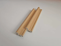 Petite grille semi-circulaire rotative avec texture en placage de bois, panneau mural WPC, revêtement mural décoratif, panneau mural cannelé pour l'intérieur