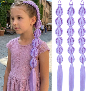 Coda di Cavallo Luminosa Color Lavanda per Bambini, Vari Stili Personalizzabili, Coda di Cavallo Intrecciata con Luce LED - Product Image 1