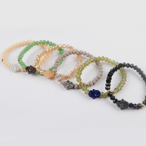 G1892-pulsera de cuentas de piedras preciosas, hecha a mano, <span class=keywords><strong>Hamsa</strong></span>, Druzy - Product Image 4