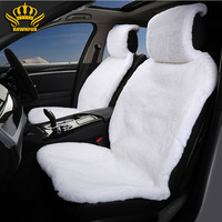 Accessoires intérieurs de voiture, housses de siège de voiture en fourrure de mouton naturelle véritable, laine longue, pour voitures universelles