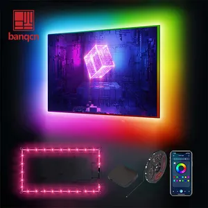 Pemasok Banqcn Strip lampu LED HDMI IP20 warna ajaib sinkronisasi inci kustom lampu latar Ambilight dengan kotak sinkronisasi Hdmi untuk TV pintar