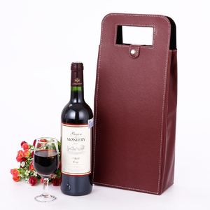 Bolsa de embalaje para vino tinto, diseño con hebilla, bolsa de cuero de alta calidad con varios estampados - Product Image 1