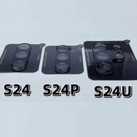 Protecteur d'objectif d'appareil photo en verre trempé 3D noir 9H pour Samsung S24 S24u/realme/redmi/Motorola
