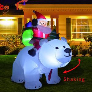 ตุ๊กตาหิมะเป่าลมรูปหมี LED ยาว2.1เมตรของเล่นในสวนกลางแจ้งสำหรับเป็นของขวัญให้กับเด็กๆงานปาร์ตี้คริสต์มาสของตกแต่งบ้านปีใหม่ - Product Image 1