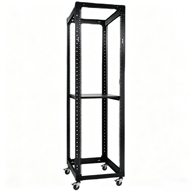 19 Inch 4-post Open Server Rack 42U 520*2000*600mm Deep SPCC Cold-rolled Steel Network Rack Mobile.