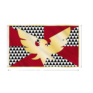 ธงนกอินทรีทองคำ OEM สีแดงดำ รูปสามเหลี่ยม ขนาด 3x5 ฟุต ผลิตตามสั่ง โพลีเอสเตอร์ พิมพ์ดิจิทัล โรงงานผลิตจำนวนมาก ปรับแต่งได้ สำหรับงานพาเหรดวันชาติปี 2026 - Product Image 2