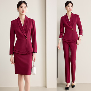 Women Airline Uniform Suit Long Sleeve Polyester Fall 2025 Professional Hostess Attire - Product Image 3