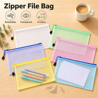 Pochette de haute qualité, écologique, durable, portable, grande capacité, porte-documents, fermeture à glissière, sacs de classement réutilisables