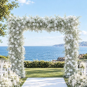 SFA009 Arco de Flores Cuadrado Artificial para Decoración de Bodas, Arco Floral Cuadrado para Ceremonias y Fiestas, Fondo Floral con Arco de Rosas - Product Image 1