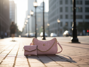 Borsa a Tracolla da Donna con Catena e Pochette Staccabile in Microfibra, Pelle Sintetica, Tinta Unita, Moda per Tutte le Stagioni - Product Image 2