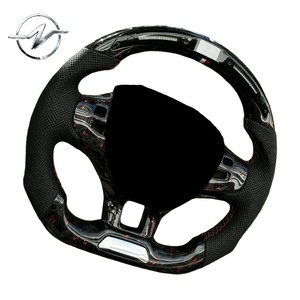 Volant sport en cuir perforé à 3 branches avec affichage LED et fibre de carbone forgée pour Peugeot <span class=keywords><strong>308</strong></span> <span class=keywords><strong>GTI</strong></span> <span class=keywords><strong>2014</strong></span> - Product Image 3