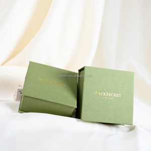 PackSecret Manufacturers Luxury Matte Green Rigid <b>Paper</b> Cardboard Custom Printed Jewelry Magnetic Closure Gift Black Magnet Box - Product Image 3