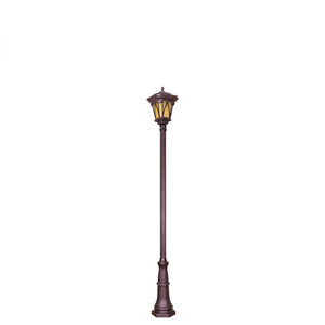 Lampadaire de jardin extérieur en fer avec abat-jour en verre LED, lumière blanc chaud 2700K, IP66, non-démontable, AC 220V, capteur de mouvement, alimenté par énergie solaire, 10 ans de garantie - Product Image 1