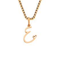 INS Acero inoxidable 14K oro PVD plateado amor corazón letra alfabeto inicial personalizado nombre collar joyería para mujer