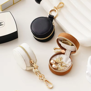 Boîte à bijoux de voyage mini de luxe de style INS de la marque EQ avec fermeture éclair, organisateur portable pour clés, colliers, bagues et boucles d'oreilles - Product Image 6