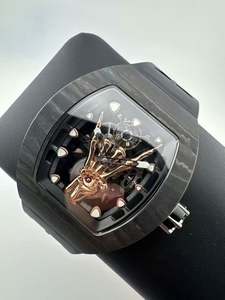 นาฬิกาจักรกลหรูคุณภาพสูงพิเศษแบบขายส่ง พร้อมกลไกตูร์บิญองกันน้ำ รุ่น RM66 นาฬิกาโครงกระดูกเรืองแสงลายปีศาจ - Product Image 3