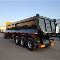 Semi-remorque benne arrière 3 essieux, plus de 30 tonnes, en acier au carbone, pour le transport de minerai, suspension pneumatique