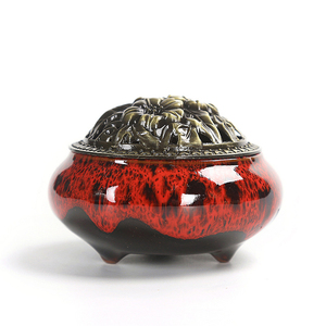 <span class=keywords><strong>Acheter</strong></span> Porte-Encens et Brûleur en Vrac Alliage de Zinc laiton antique couleur plaqué céramique Porte-Encens Porcelaine - Product Image 1