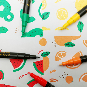 Acrylic Cao Cấp Sơn Bút, Nước Dựa Trên, 24 Màu Sắc, Trung Điểm, Tuyệt Vời Cho Thủy Tinh, Đá, giấy, Gốm Sứ, Nhựa - Product Image 3