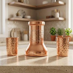 Pot à eau en cuivre certifié avec un ensemble de 4 tasses Moscow Mule, écologique, compatible lave-vaisselle, boîte cadeau incluse, designs personnalisables - Product Image 6
