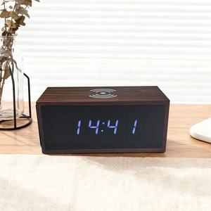 บลูทูธ Audiosmart นาฬิกาปลุกไม้ <span class=keywords><strong>LED</strong></span> นาฬิกาปลุกแบบไร้สายชาร์จได้นาฬิกาตั้งโต๊ะแบบดิจิตอลจอแสดงผลควบคุมด้วยเสียงที่มีสีสัน - Product Image 1