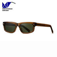 Lunettes de soleil rectangulaires en acétate sur mesure OEM, taille 55-17-147, polarisées UV400, pour adultes unisexes, fabricant chinois