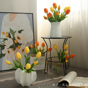 Arte Floral Yihua, Tulipán Artificial de Seda, Rosa, Blanco, Amarillo, Naranja, Rojo, Decoración Moderna y Minimalista para el Hogar, Adorno para Jarrón - Product Image 3