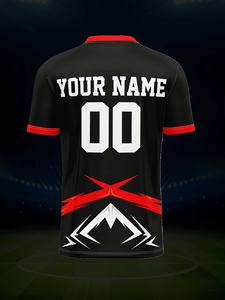 Camiseta de Fútbol Personalizada con Logotipo para Hombre, Uniforme de Fútbol con Patrones Dinámicos en Negro y Rojo, Venta al por Mayor - Product Image 2