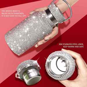 Botella de Agua Térmica Personalizada con Cristales de Diamantes de Imitación y Acero Inoxidable, Aislamiento de 12 a 24 Horas - Product Image 3