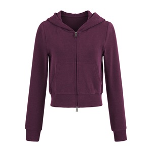 Sweat-shirt à capuche double fermeture éclair pour <span class=keywords><strong>femme</strong></span>, nouvelle collection automne-hiver, design amincissant à la taille, <span class=keywords><strong>veste</strong></span> cardigan décontractée polyvalente - Product Image 6