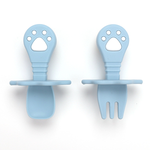 Ensemble de cuillères ergonomiques en silicone sans BPA pour bébé, à pointe souple, de qualité alimentaire, pour tout-petits et enfants, couverts de repas sûrs, vaisselle pour nourrissons - Product Image 1