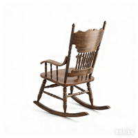 Fauteuil à bascule en bois massif durable fait à la main de style victorien pour la maison, l'hôtel, l'appartement, la chambre à coucher, la villa, la décoration extérieure et le salon
