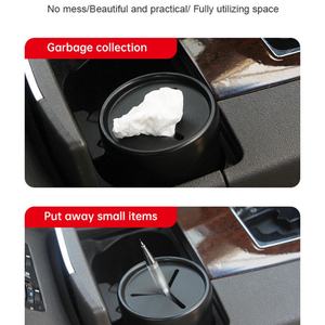 Poubelle multifonctionnelle pour voiture, mini poubelle intelligente portable noire, design mignon, poubelle automatique pour voiture, petit rangement pour voiture - Product Image 2