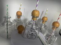 Bouteilles de vin miniatures de 375 ml à la tequila et à l'agave, réutilisables avec bouchon, paroi simple/double paroi, diamètre 90 mm et poignée