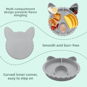 Bandeja de Cena Compartimentada de Silicona para Bebés y Niños, Apta para Alimentos, Tazón de Destete Resistente a las Roturas - Product Image 2