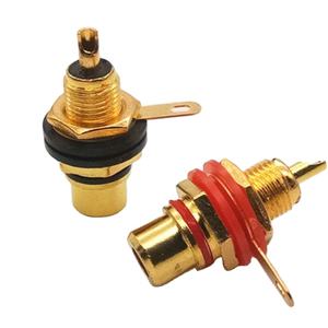 Adaptateur Audio de Terminal de haut-parleur plaqué or <span class=keywords><strong>RCA</strong></span> Phono femelle, connecteurs de prises de panneau de châssis noir et rouge - Product Image 1