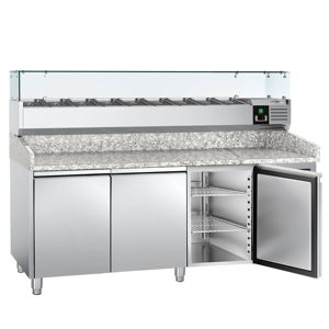 GGM Gastro Pizza Refrigerated Prep <b>Table</b> ECO-2000x800mm-Triple Doors-2-8C-A+++ Energy Efficient-Digital Temp Control-incl. - Product Image 5