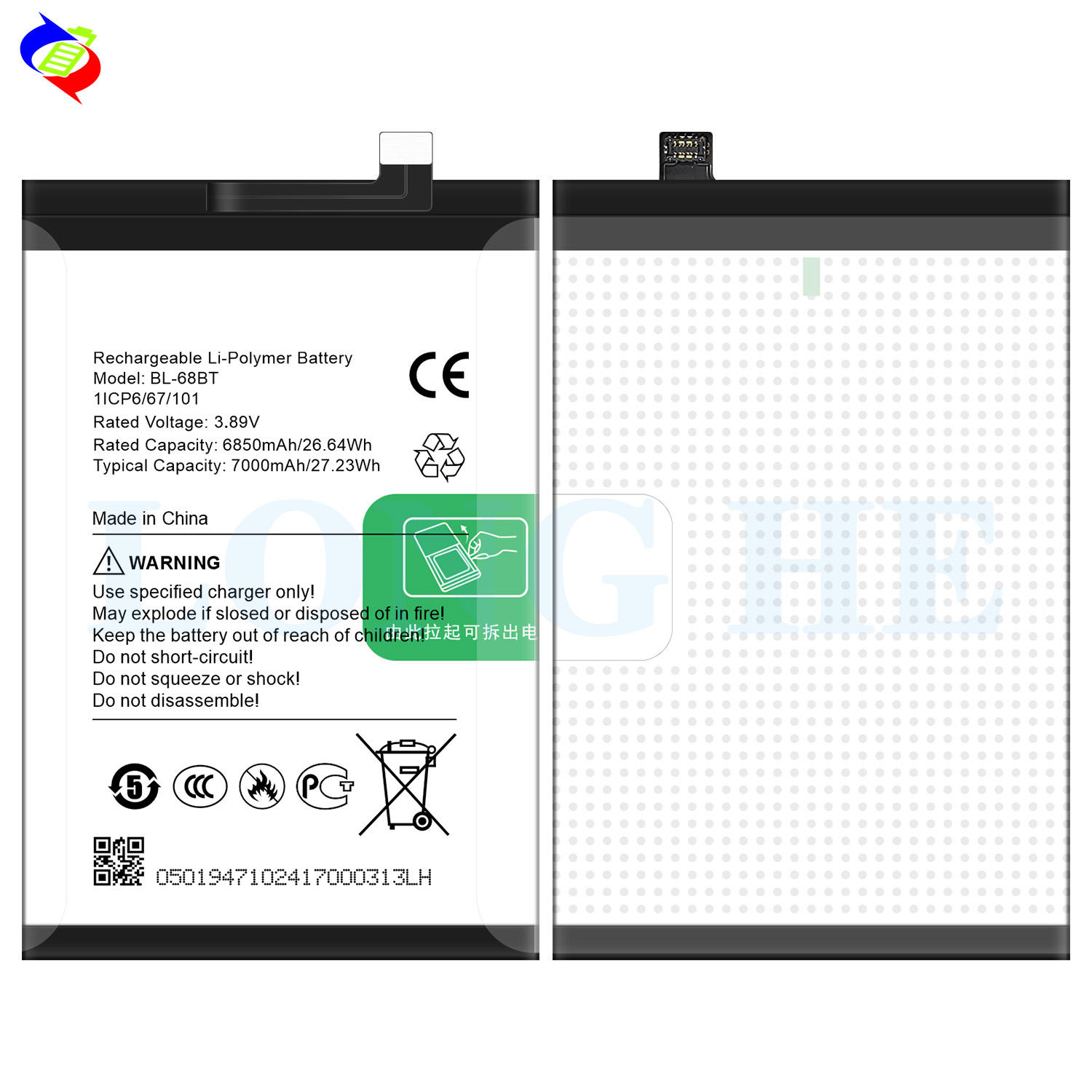 New 7000mAh Replacement Battery for Tecno Pova Neo2/LG6n - Rechargeable,  Dual IC Protection, 1-Year Warranty