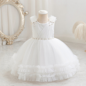 À Yrs enfant été bébé filles <span class=keywords><strong>robe</strong></span> de cérémonie enfants S perle <span class=keywords><strong>Tulle</strong></span> princesse robes de soirée pour mariage Tutu effectuer Vestido - Product Image 5