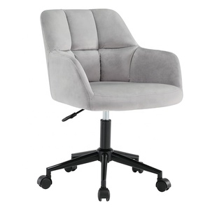 Moden Mobilier de salon Tabourets de bar en velours Vanity Chair Silla Escritorio Chaise d'ordinateur de bureau pivotante pour chambre à coucher Étude Blanc - Product Image 2