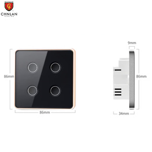 New <span class=keywords><strong>Wifi</strong></span> chuyển lõm cảm ứng Glass Bảng điều chỉnh làm việc với Alexa Google Home tuya điều khiển từ xa thông minh chuyển đổi ánh sáng EU/UK tiêu chuẩn - Product Image 3