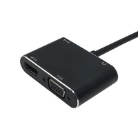 Adaptor 4K HDTV Male ke HDTV VGA Female dengan Port Audio 2in1 untuk Komputer, Proyektor, TV