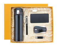 Coffret cadeau de bureau pour femmes et hommes, bouteille d'eau avec affichage de la température + batterie externe + stylo + clés USB