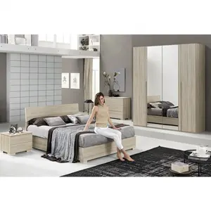 Factory Price Modern Melamine King Bedroom Furniture Set