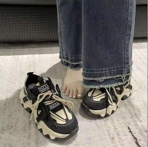 Zapatillas Deportivas Casuales con Cordones para Mujer, Novedad de Verano, Suela Gruesa, Color Negro - Product Image 5